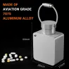 Oppbevaringsboks for piller - separator - pillekutter - vanntett beholder - med nøkkelring - aluminiumslegering