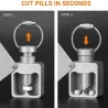 Oppbevaringsboks for piller - separator - pillekutter - vanntett beholder - med nøkkelring - aluminiumslegering