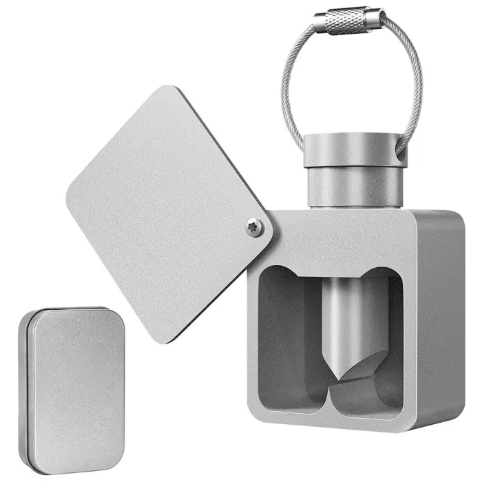 Pillen opbergdoos - separator - pillensnijder - waterdichte container - met sleutelring - aluminiumlegeringSleutelhangers