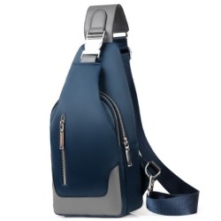 Luxuosa bolsa de peito / ombro - mochila - porta de carregamento USB - à prova d'água - unissex