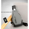 Luksuriøs bryst-/skulderveske - ryggsekk - USB-ladeport - vanntett - unisex