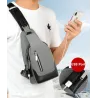 Luksuriøs bryst-/skulderveske - ryggsekk - USB-ladeport - vanntett - unisex
