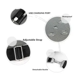 Luksuriøs bryst-/skulderveske - ryggsekk - USB-ladeport - vanntett - unisex