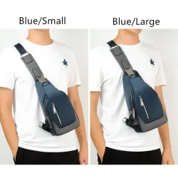 Luksuriøs bryst-/skulderveske - ryggsekk - USB-ladeport - vanntett - unisex