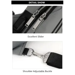 Luksuriøs bryst-/skulderveske - ryggsekk - USB-ladeport - vanntett - unisex
