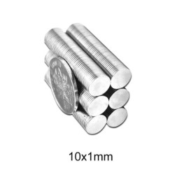 N35 - Neodym-Magnet - runde Scheibe - 10 mm * 1 mm - 50 - 1000 Stück
