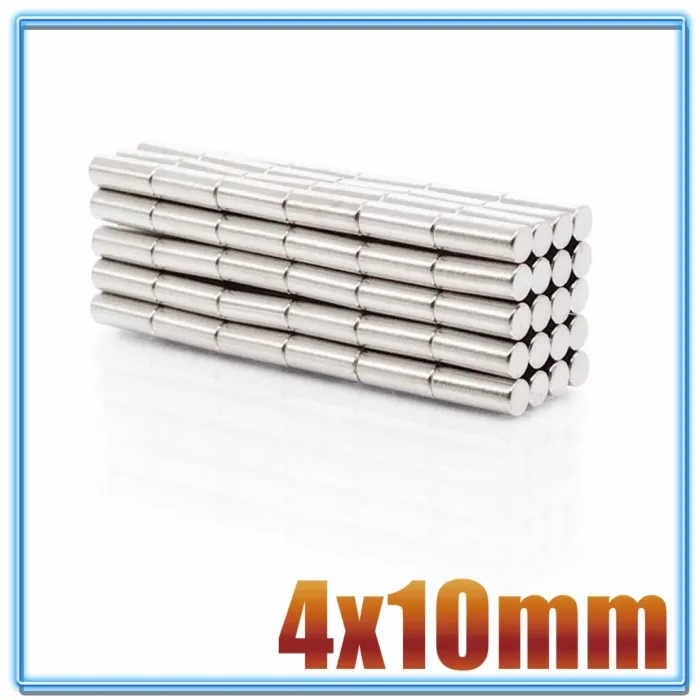 N35 - neodymmagnet - stark cylinder - 4mm * 10mm - 20 - 500 stycken