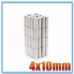 N35 - neodymmagnet - stark cylinder - 4mm * 10mm - 20 - 500 stycken