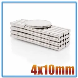 N35 - neodymmagnet - stark cylinder - 4mm * 10mm - 20 - 500 stycken
