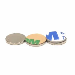 N42 - magnete al neodimio - disco tondo robusto - con adesivo 3M - 10mm x 1mm - 10 - 100 pezzi