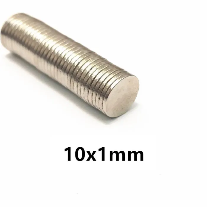 N42 - Neodym-Magnet - starke runde Scheibe - 10 mm x 1 mm - 10 - 500 Stück