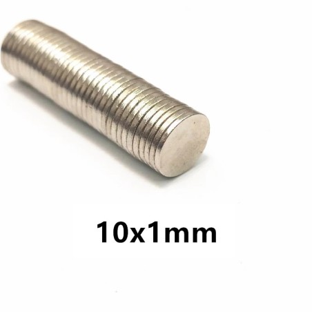 N42 - neodymium magnet - strong round disc - 10mm x 1mm - 10 - 500 piecesN40