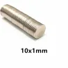 N42 - neodymmagnet - stærk rund skive - 10mm x 1mm - 10 - 500 stk.