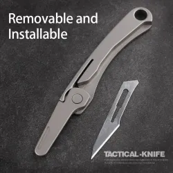 Mini couteau multifonction - pliable - lame amovible - alliage de titane