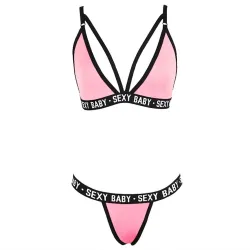 Sutiã / fio dental - conjunto de lingerie sexy - letras SEXY BABY