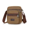 Bolsa de ombro de lona elegante - com zíperes