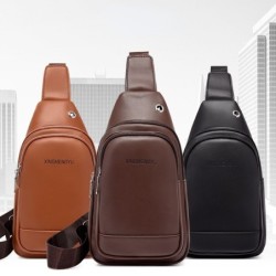 Fashionable shoulder bag - small backpack - with earphones hole - leather