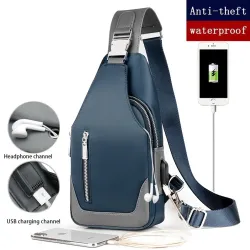 Sac à dos multifonction - sac à bandoulière / poitrine - port de chargement USB - trou pour écouteurs - étanche