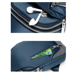 Sac à dos multifonction - sac à bandoulière / poitrine - port de chargement USB - trou pour écouteurs - étanche