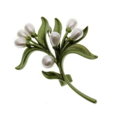 Branche d'olivier avec perles - broche élégante