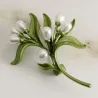 Branche d'olivier avec perles - broche élégante