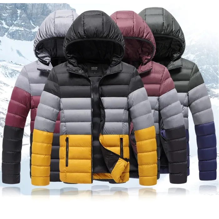 Down warm jacket - with hood - windproof - slim fitJackets