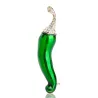 Broche en cristal - avec piment vert & rouge