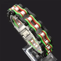 PulserasPulsera de eslabones de cadena de motocicleta - acero inoxidable
