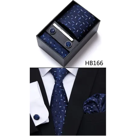 Elegante zijden set - stropdas - zakdoek - manchetknopen - dasclipManchetknopen