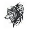 Wolf - vattentät tillfällig falsk tatuering