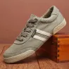 Klassiske herresko - sneakers i flat canvas - rund tå - snøring