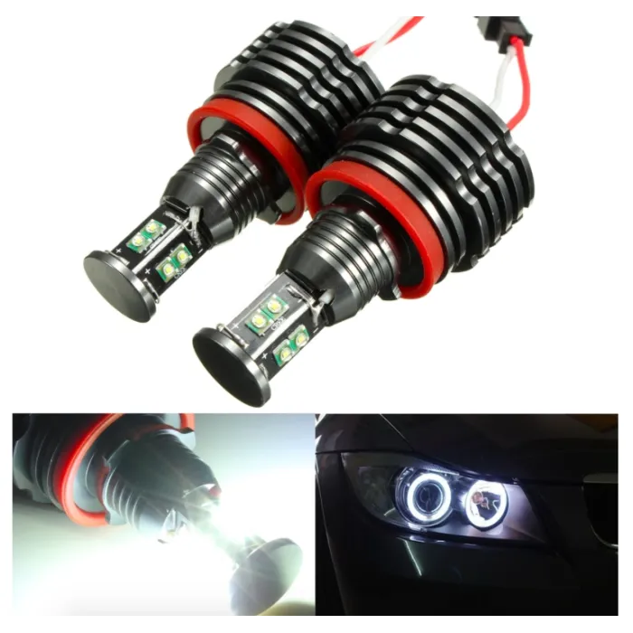80W H8 LED Angel-Eyes lys - FEJLFRI - til BMW E92 E93 E63 E70 X5