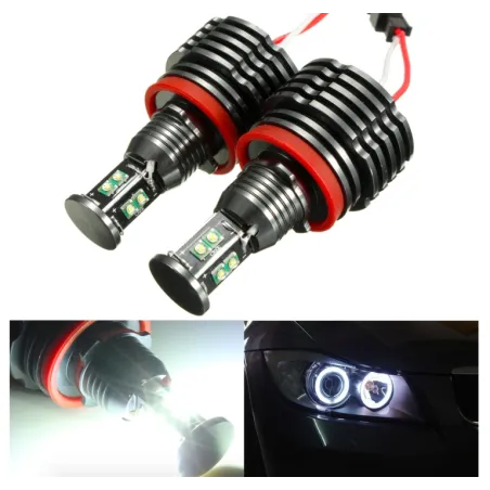 80W H8 LED Angel-Eyes lys - FEJLFRI - til BMW E92 E93 E63 E70 X5
