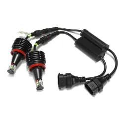Feux Angel-Eyes LED H8 80W - SANS ERREUR - pour BMW E92 E93 E63 E70 X5