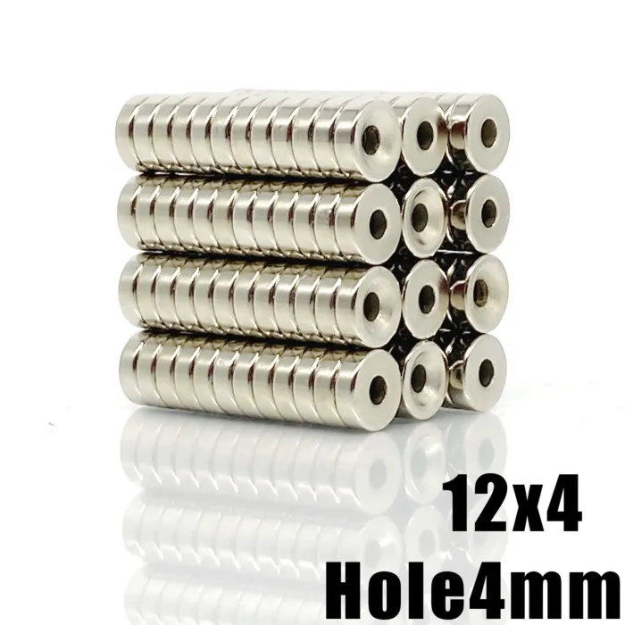 N35 - Neodymium magnet - round countersunk - 12 * 4 mm with 4mm holeN35