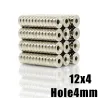 N35 - Neodymmagnet - rund försänkt - 12 * 4 mm med 4 mm hål