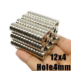 N35 - Aimant néodyme - rond fraisé - 12 * 4 mm avec trou de 4 mm