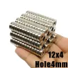 N35 - Aimant néodyme - rond fraisé - 12 * 4 mm avec trou de 4 mm