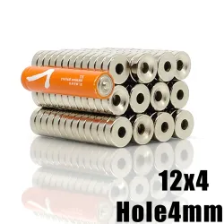 N35 - Neodym-Magnet - rund versenkt - 12 * 4 mm mit 4 mm Loch