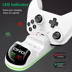 Dubbel laddare - laddningsdocka - med LED-indikator - för Xbox One - One S - One X-kontroller