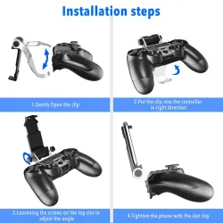 Telefonholder - stativ - klips - til PS4 controller