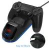 Dobbel lader - dokkingstasjon - hurtigladestativ - med LED-skjerm - for Playstation 4 / PS4 Slim / PS4 Pro-kontrollere