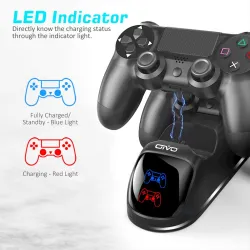 Dubbel laddare - dockningsstation - snabbladdningsställ - med LED-display - för Playstation 4 / PS4 Slim / PS4 Pro-kontroller