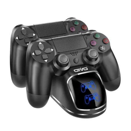 Dobbel lader - dokkingstasjon - hurtigladestativ - med LED-skjerm - for Playstation 4 / PS4 Slim / PS4 Pro-kontrollere
