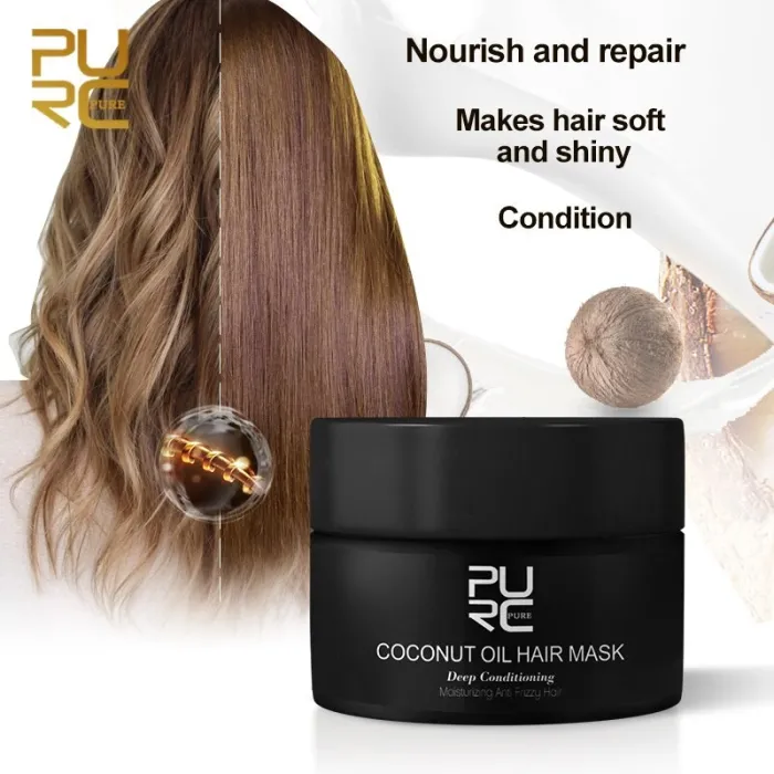 Máscara capilar de óleo de coco - reparação - restaurar cabelos danificados - 50 ml