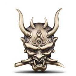 Naklejka na samochód / motocykl - metalowy emblemat - japoński samuraj 3DNaklejki