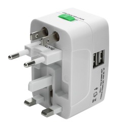 Universal ström - reseadapter - med 2 USB-portar - AU US UK EU plug inverter