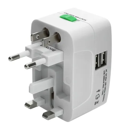 Universal strøm - reiseadapter - med 2 USB-porter - AU US UK EU plug inverter