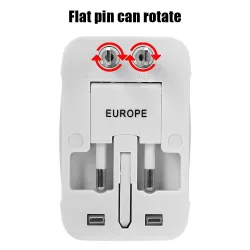 EnchufesAlimentación universal - adaptador de viaje - con 2 puertos USB - inversor de enchufe AU US UK EU