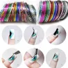 Nail striping tape - colorful lines - sticker - mixed colours - 10 piecesNail stickers